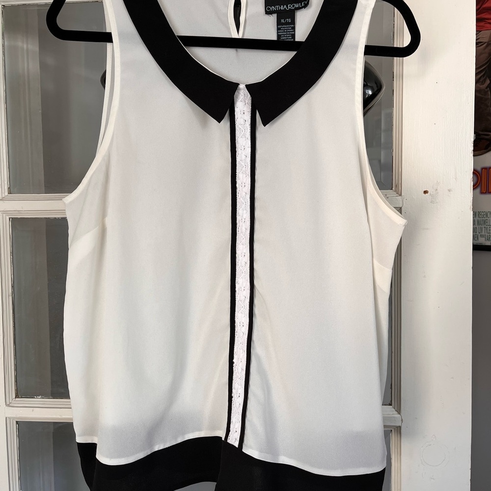 Cynthia Rowley Cream Boxy Blouse with Peter Pan Collar